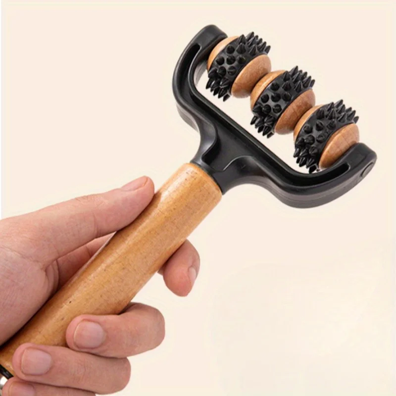 T-Shaped Massage Roller | Portable Wooden Body Massager - Image 4