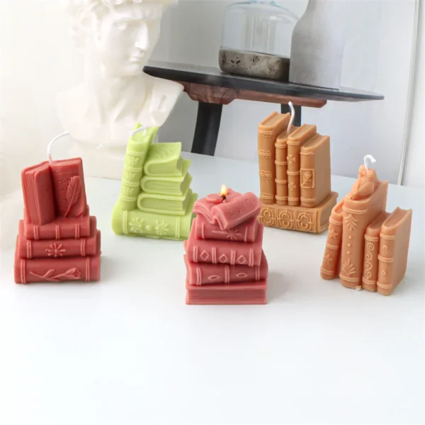 3D Book Candle Mould | Silicone DIY Craft Mould for Candles - Image 3