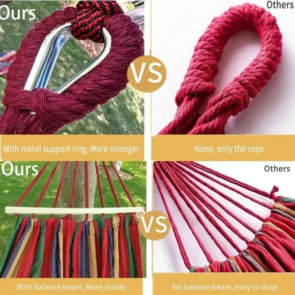 Outdoor Canvas Camping Hammock | Portable Anti-Roll Design - Image 6