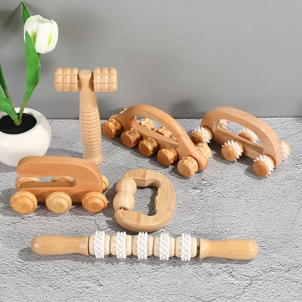 Wooden Massage Roller | Natural Relaxation Tool for Face & Body - Image 3