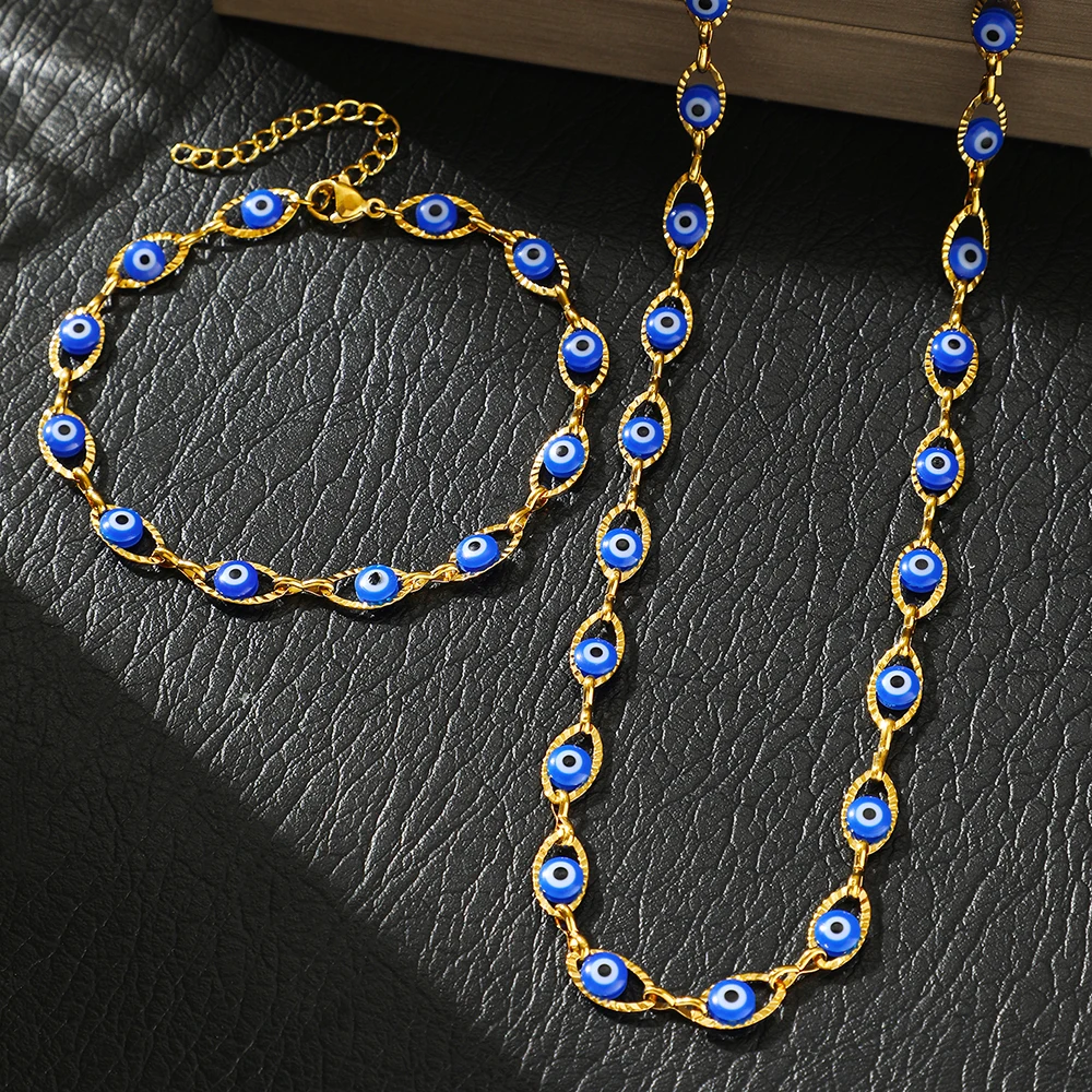 Golden Turkish Eye Set | Gold Jewellery by Spencer Vibes - Image 4