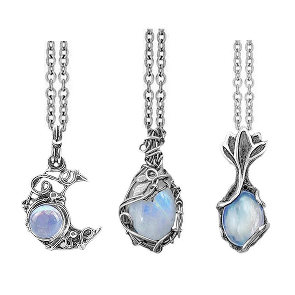 Moonstone Pendant Necklace | Antique Silver Design