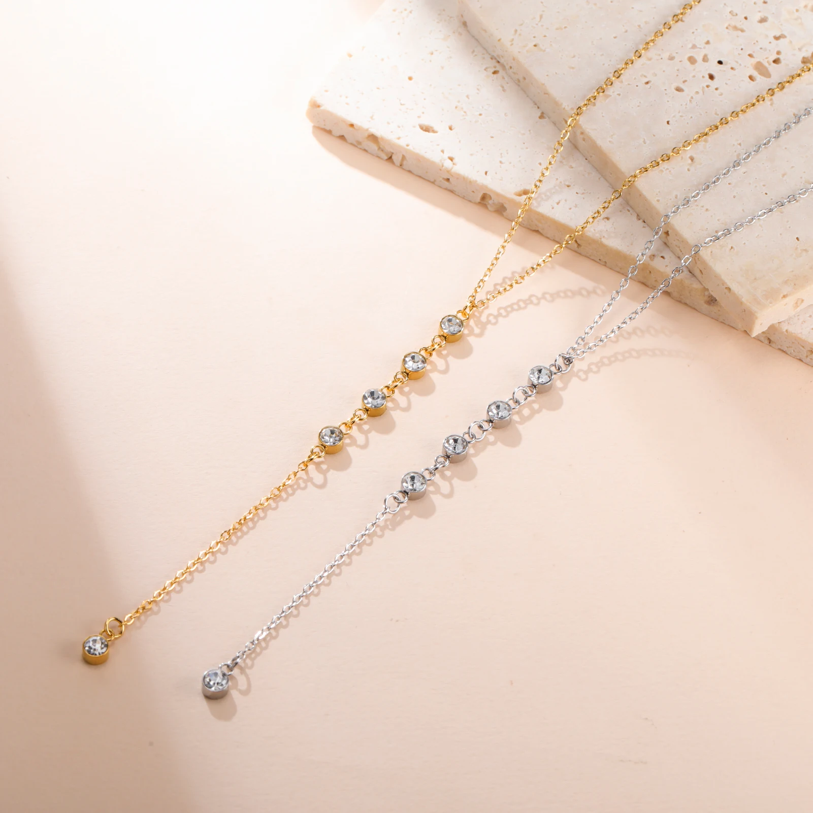 Clear Zircon Long Chain | Elegant Necklace for Women - Image 5