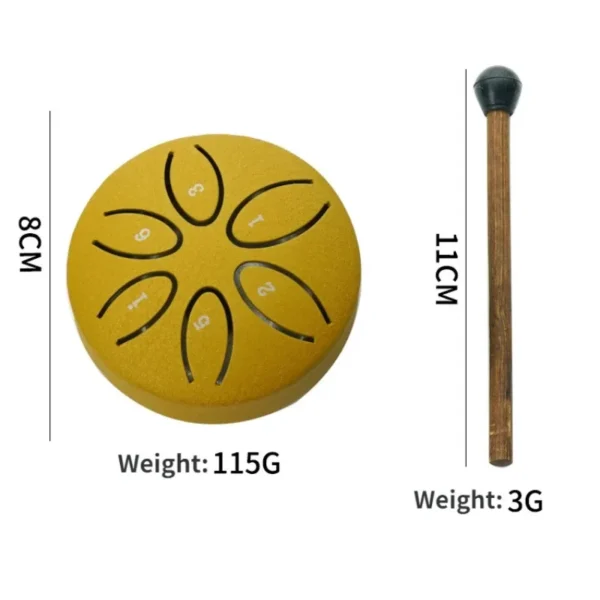Mini Steel Tongue Drum | 6-Tone Meditation Instrument - Image 4