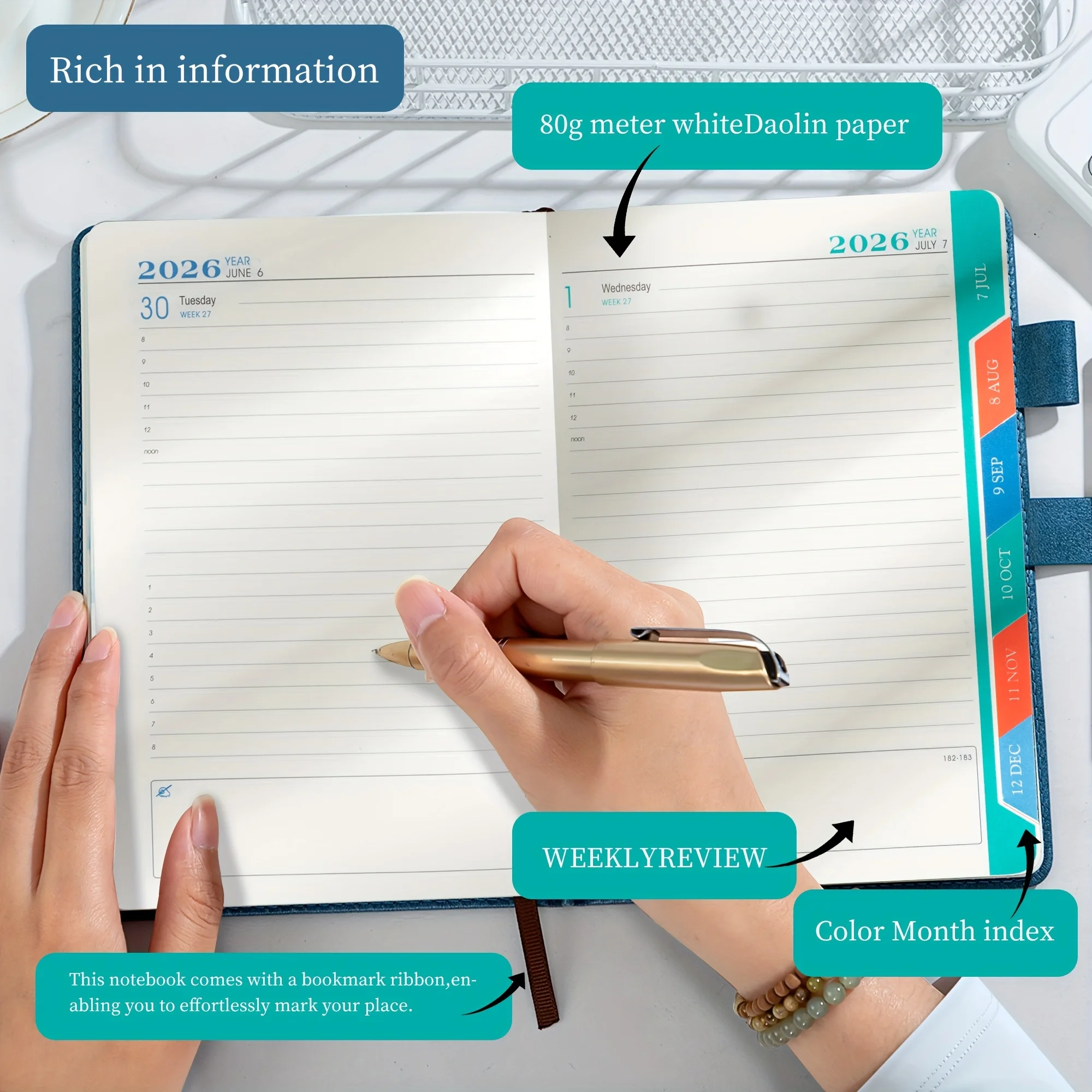 2026 Planning Notebook | Daily Planner with Hard Cover - Image 5