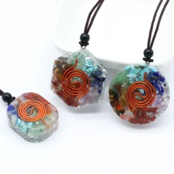 7 Chakra Orgone Pendant Necklace | Crystal Resin Jewellery
