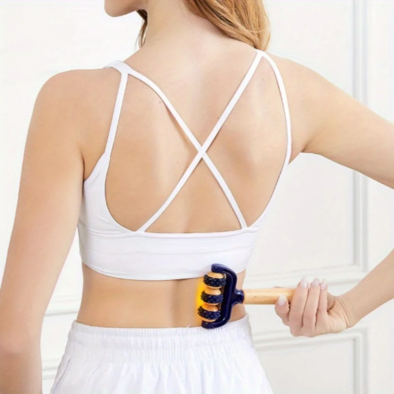 T-Shaped Massage Roller | Portable Wooden Body Massager - Image 5