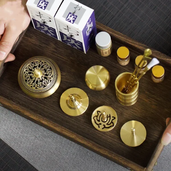 Brass Incense Burner Set | Mindful Aromatherapy Kit - Image 4