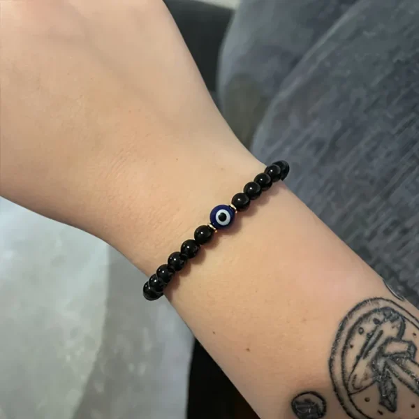 Evil Eye Black Tourmaline Bracelet | Mindful Protection Jewellery - Image 4