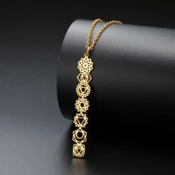 7 Chakra Pendant Necklace | Symbolic Gold Necklace