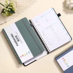 Spiral Password Keeper Book | Secure Leather Password Organiser