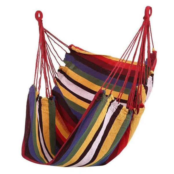 Portable Hammock Chair | Colourful Hanging Rope Swing Seat - Image 4
