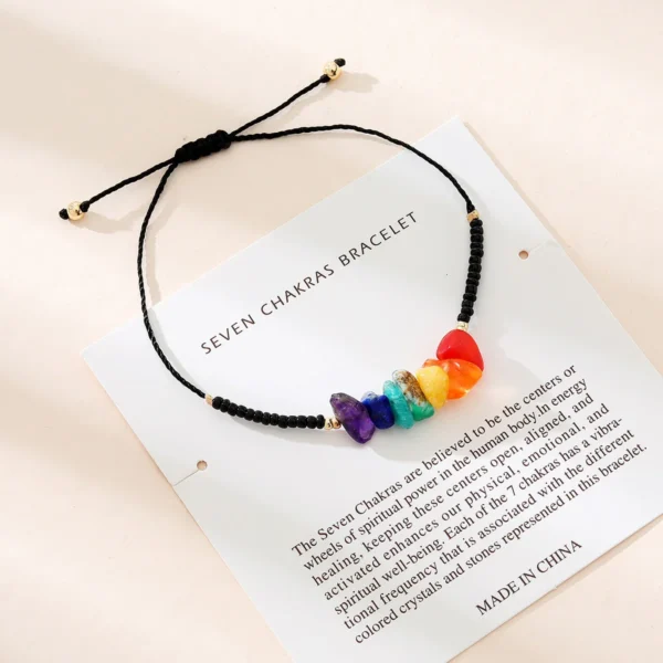 Seven Chakra Bracelet | Natural Stone Mindful Jewellery - Image 4
