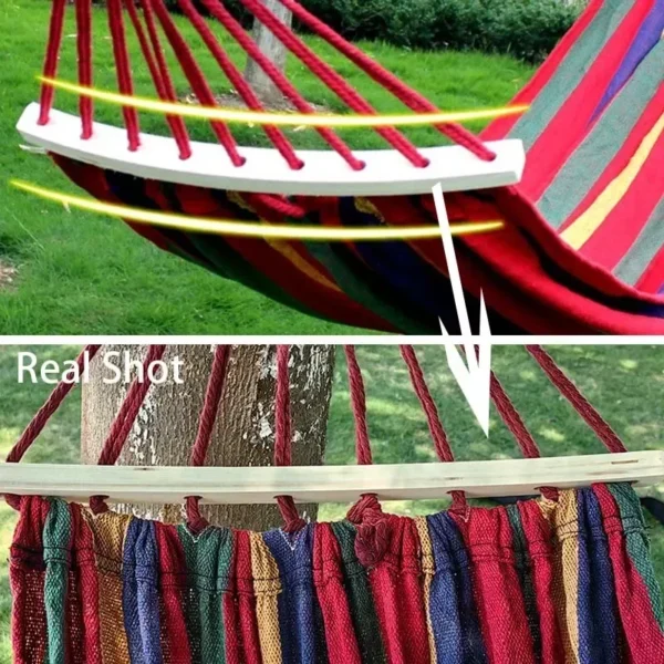 Outdoor Canvas Camping Hammock | Portable Anti-Roll Design - Image 3