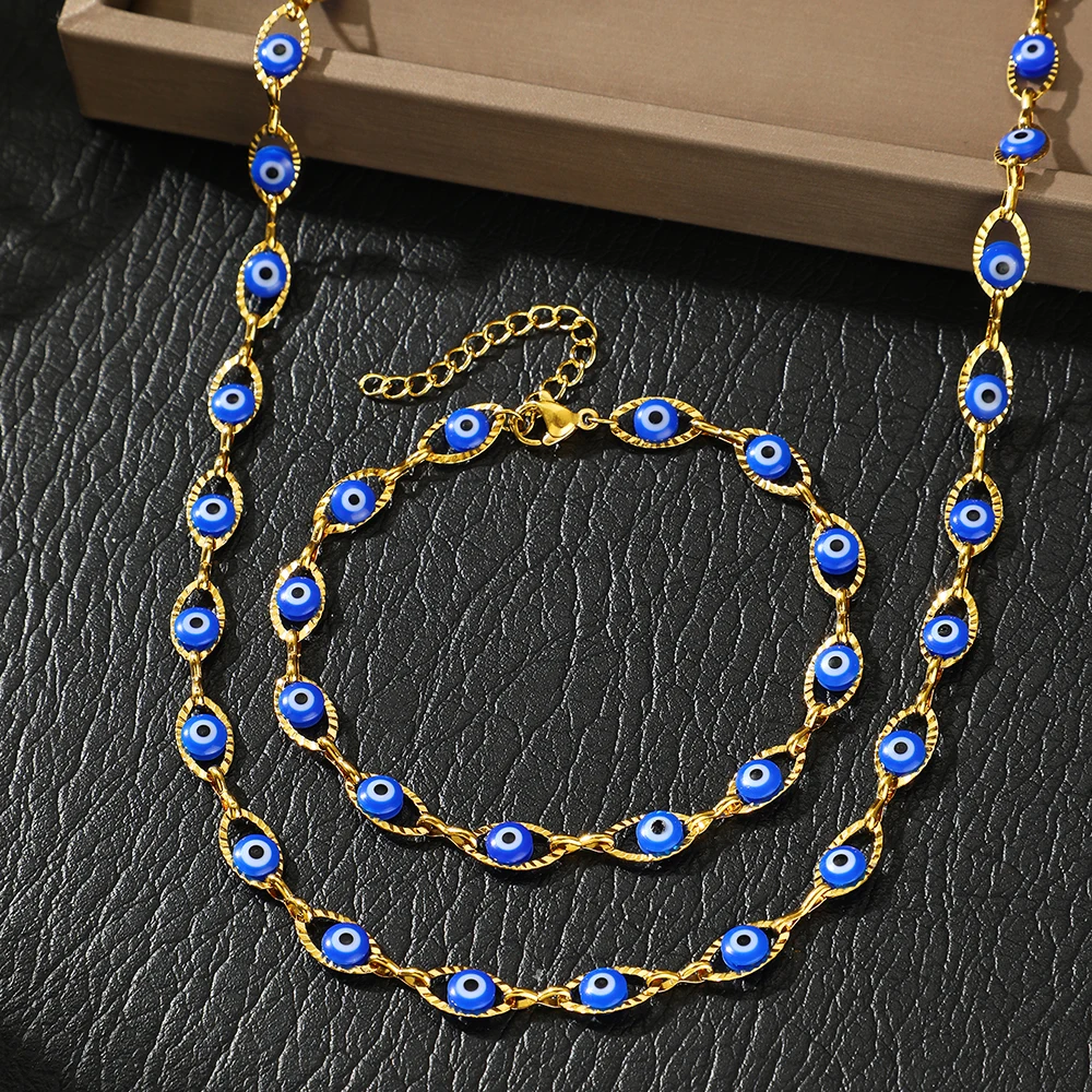 Golden Turkish Eye Set | Gold Jewellery by Spencer Vibes - Image 3