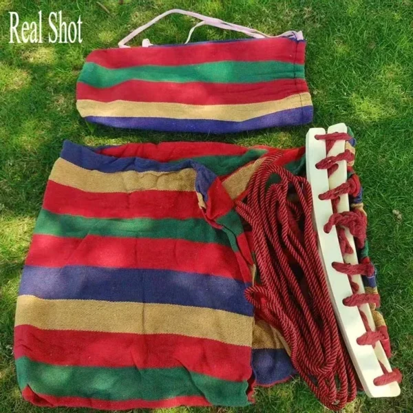 Outdoor Canvas Camping Hammock | Portable Anti-Roll Design - Image 5