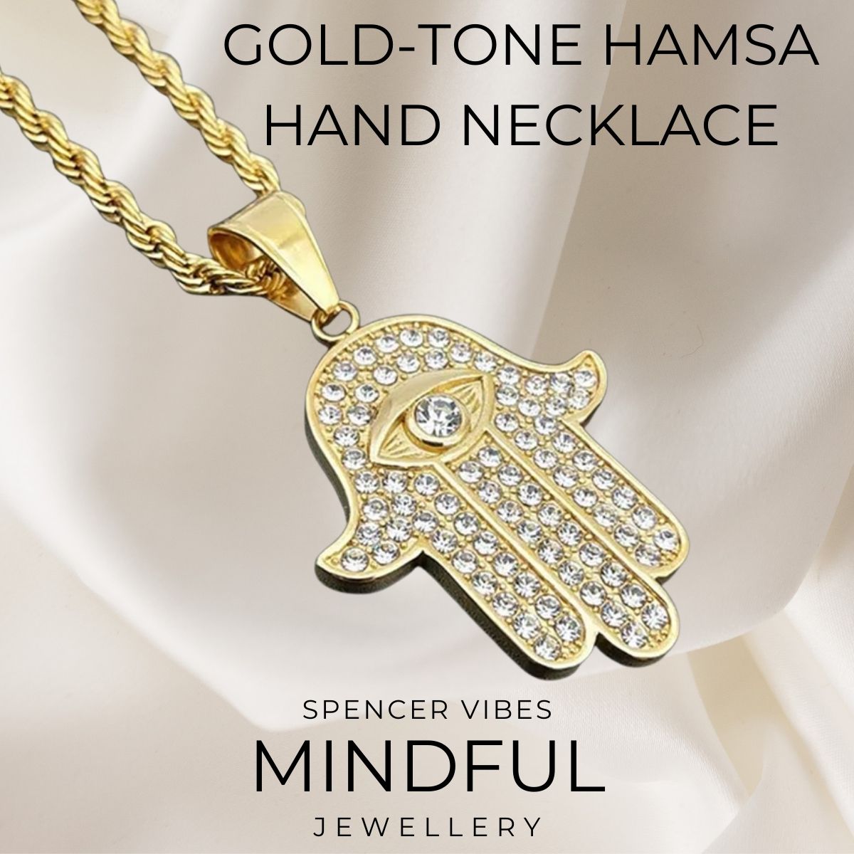 Gold-Tone Hamsa Hand Necklace