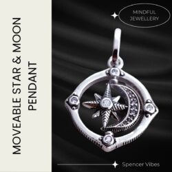 925 Silver Star and Moon Pendant for Calm Everyday Wear