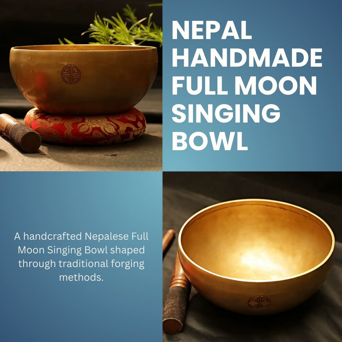 Nepal Handmade Full Moon Singing Bowl