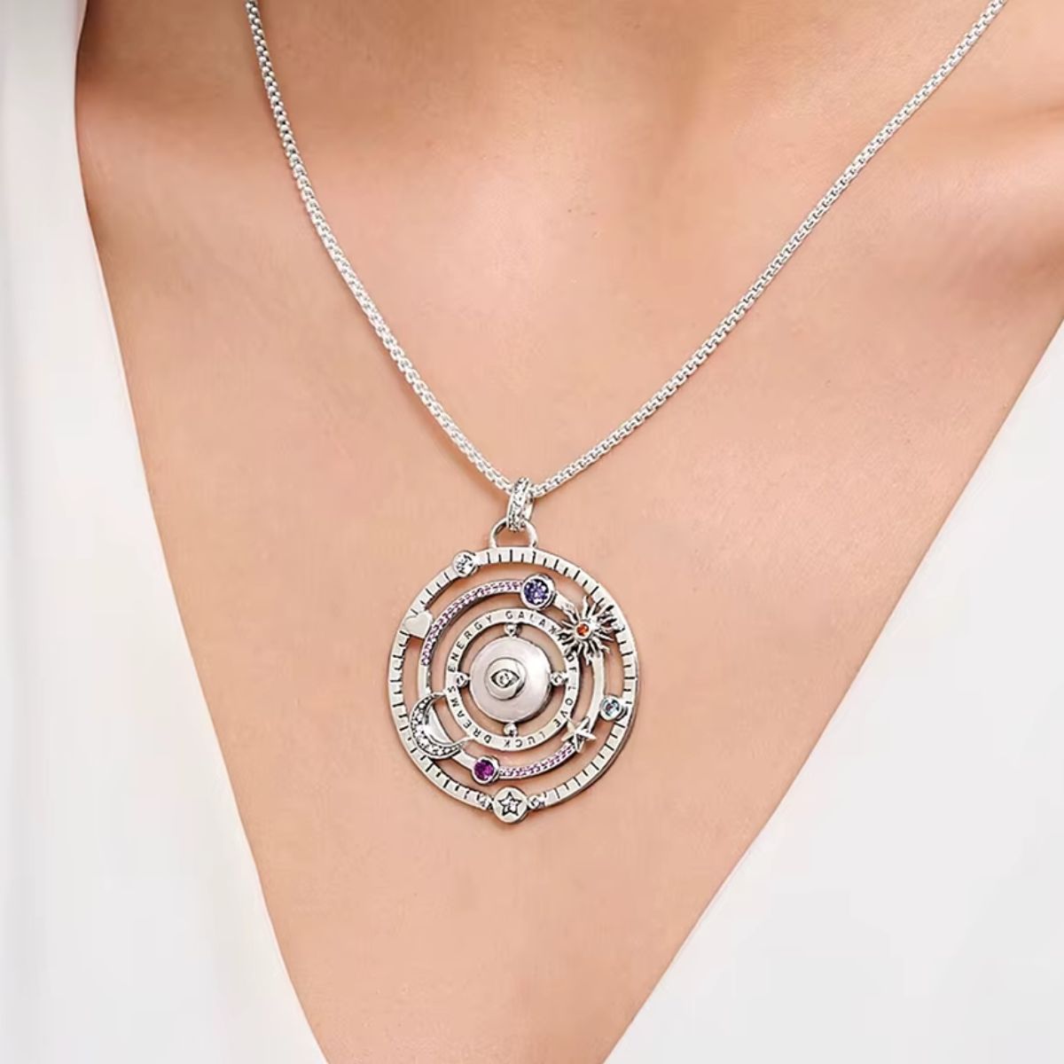 Sterling Silver Cosmic Pendant for Positivity & Luck - Image 4