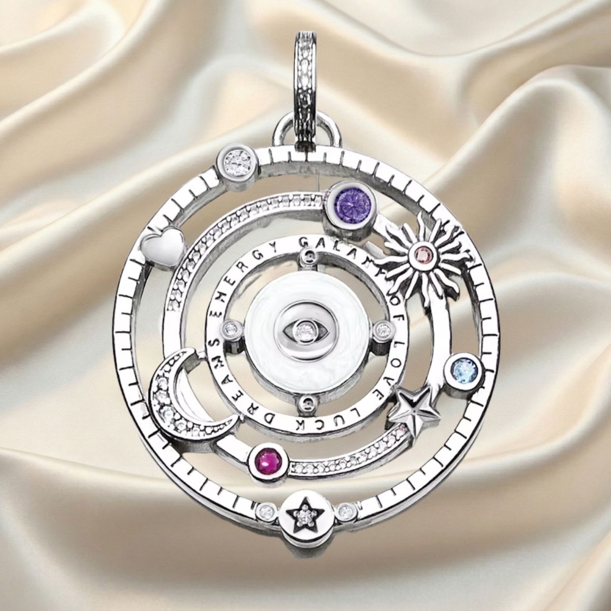 Sterling Silver Cosmic Pendant for Positivity & Luck - Image 5