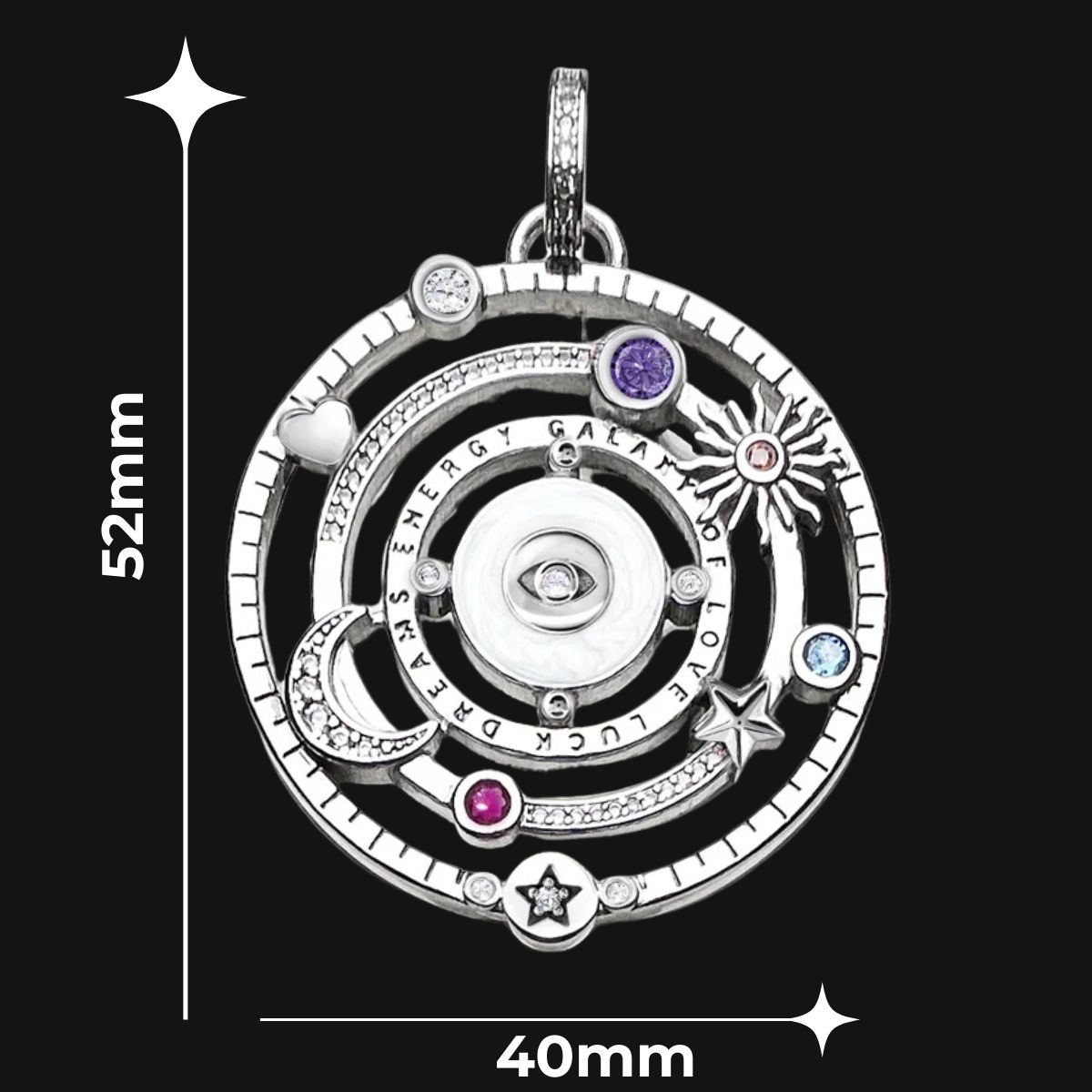 Sterling Silver Cosmic Pendant for Positivity & Luck - Image 2