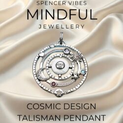 Sterling Silver Cosmic Pendant for Positivity & Luck