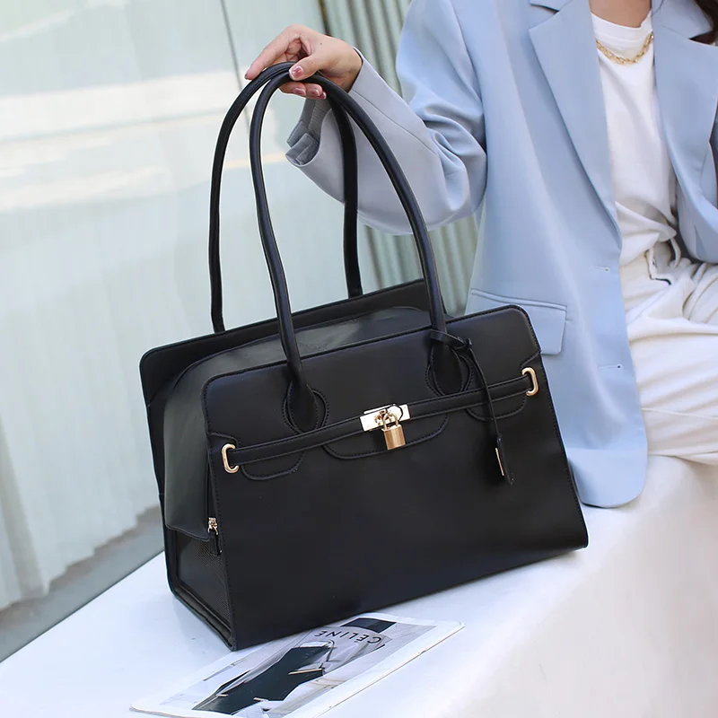 Luxury PU Leather Dog Carrier Bag - Image 3