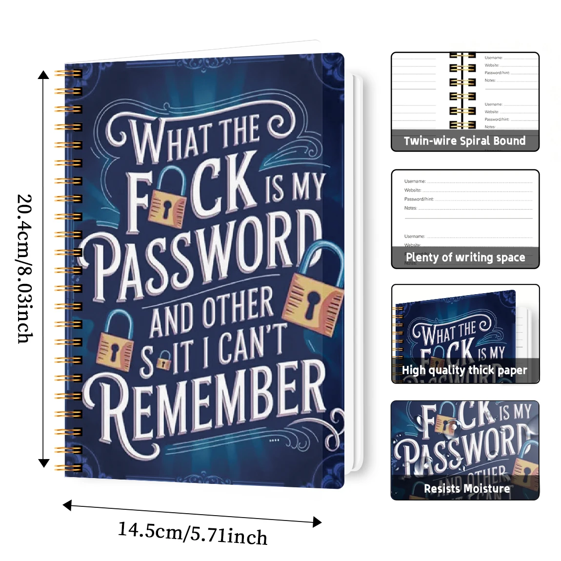 A5 Password Book | Internet Login & Account Organizer - Image 2