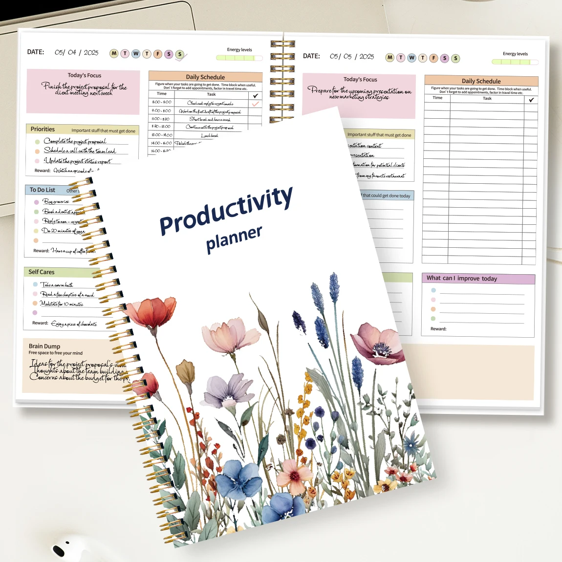 B5 Productivity Planner | Daily & Weekly Floral Organiser