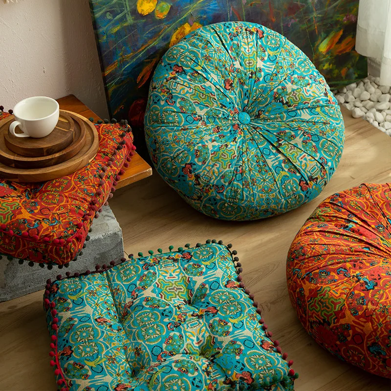 Bohemian Ocean Round Cushion | Mindful Home Comfort - Image 2