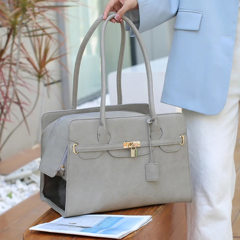 Luxury PU Leather Dog Carrier Bag - Image 2