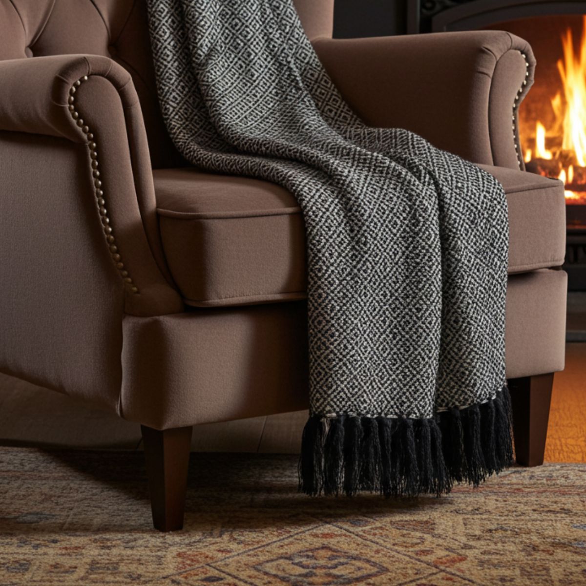 Boho Comfort Throws – Charcoal