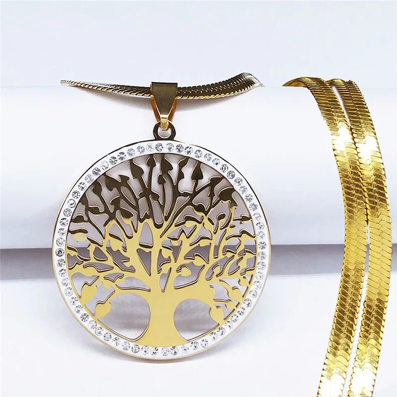Gold Life Tree Pendant Necklace | Stainless Steel Jewellery
