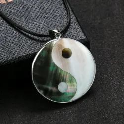 Yin Yang Natural Shell Pendant Necklace
