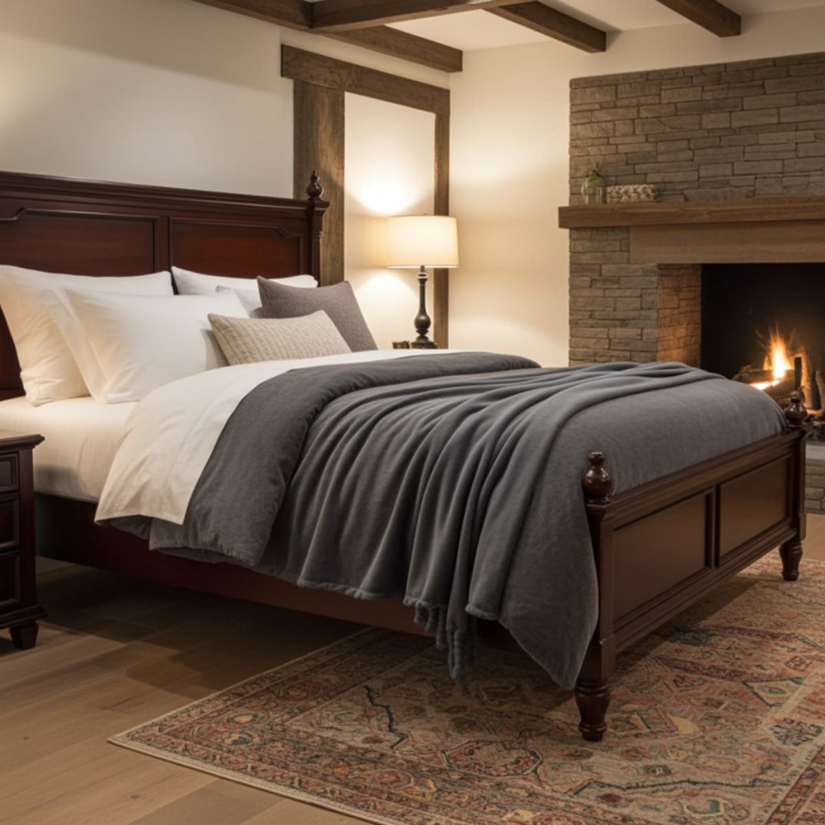 Grey Flannel Throw Blanket (127 x 152cm)