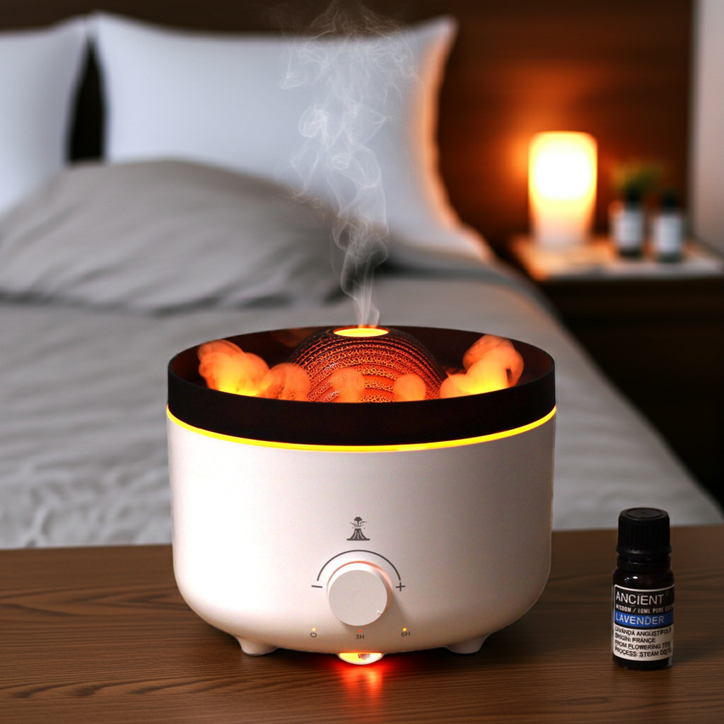 The Grand Volcano Sleep Kit | 560ml Dual-Light Nebuliser & Lavender Bundle