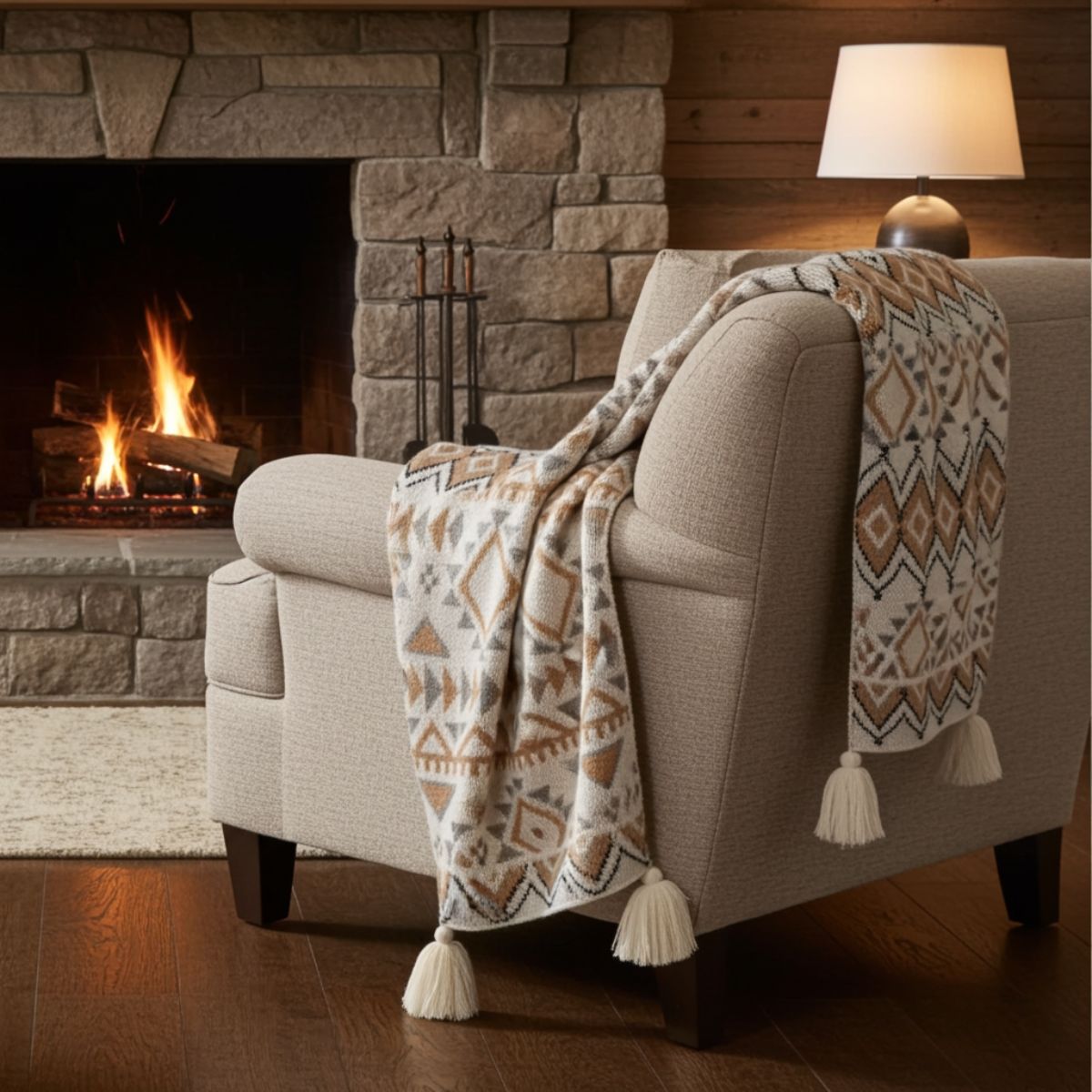 Boho Geometric Throw Blanket – 150 × 220 cm